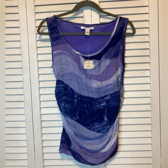 Kenneth Cole Tops - NWT Kenneth Cole Purple Sleeveless Ruched Blouse Size Large